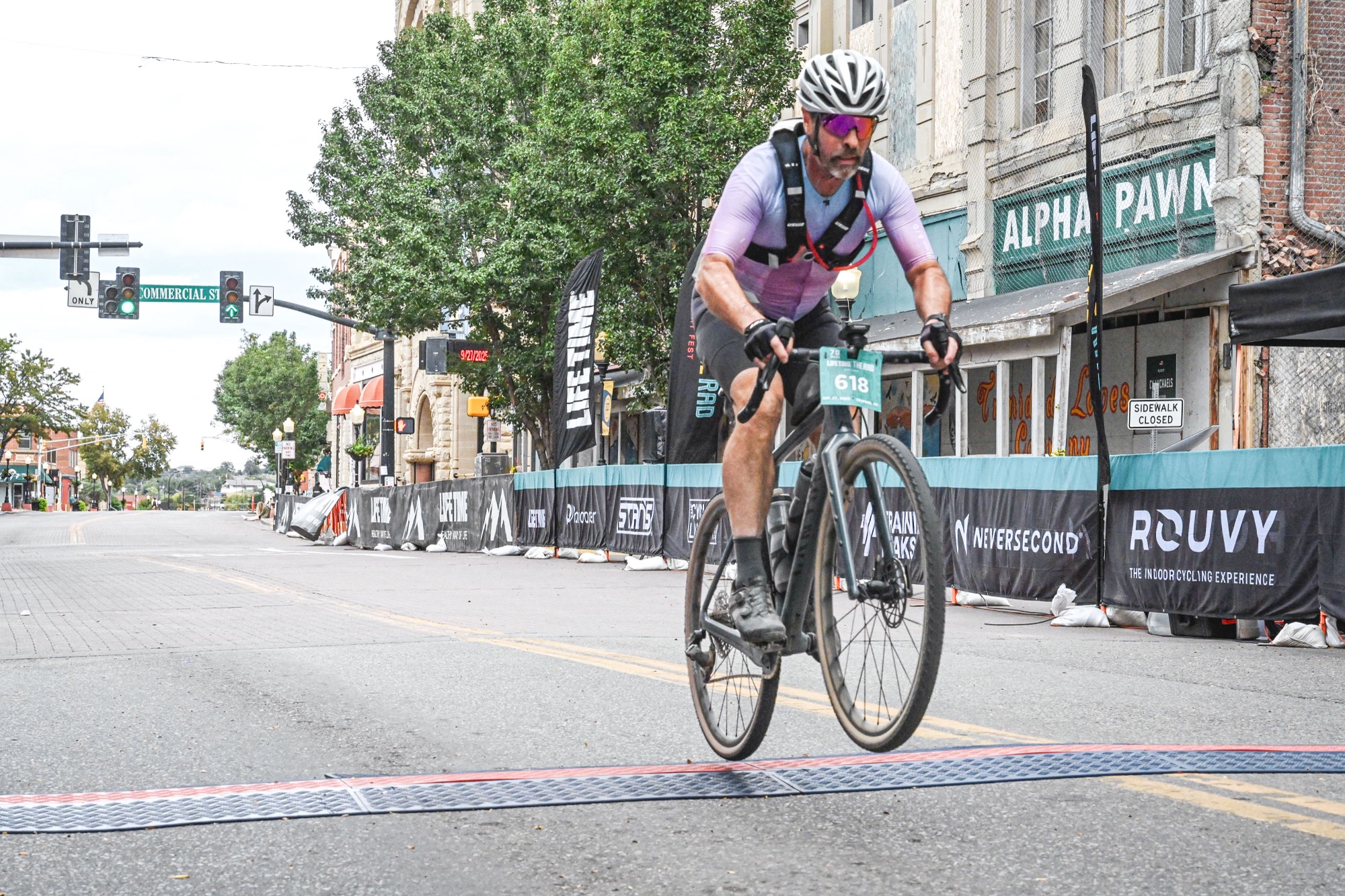 Bunny hopping acrossing the finish at The Rad Dirt Fest.
